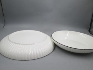 Vaisselle en céramique à rayures verticales simples pour la maison, assiettes et bols de style <span class=keywords><strong>Yamada</strong></span>, design tendance et de haute qualité, vente en gros - Product Image 5