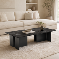 Table console en marbre couleur café de luxe QINUO Furniture Store, table console en marbre sur mesure pour salon