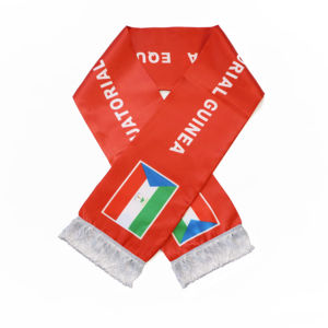 Écharpe Drapeau de la Guinée Équatoriale en Gros, Produits Personnalisés pour Supporters de Football, Écharpe Drapeau National, Écharpes à Pompons, Châle - Product Image 1