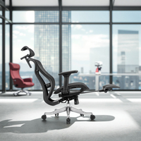 Extra Large Dos Haut Confortable Colonne Vertébrale Convient Gris Maille Moderne Président de Direction Chaise de Bureau Ergonomique Ajustable