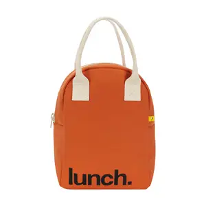 Custom Printed Large Thermal Insulated Eco-friendly Cotton Picnic Reusable Canvas Lunch Bag For Kids