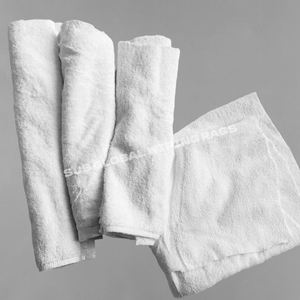 Paños de Limpieza Multiusos 100% Algodón, Paños de Toalla Blancos de Grado Industrial, Reutilizables para Limpieza - Product Image 1