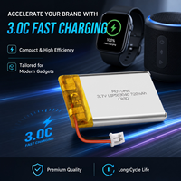 Batterie au lithium de qualité supérieure à cycle de vie longue durée 3,7 V 720 mAh à charge rapide pour écouteurs Bluetooth portables et accessoires audio