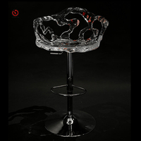 Tabourets de comptoir de cuisine en acrylique transparent cristal platine réglables en hauteur, modernes et haut de gamme, personnalisables pour bar à domicile