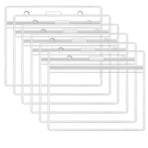 Extra grueso Vertical de tarjeta de identificación titular de la placa de Horizontal de PVC transparente, titular de la tarjeta
