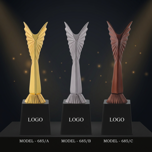 Golden Angel Trophy with Black Base Plated Finish gold silver bronze trophy wings shape trophy with wooden base - Product Image 6
