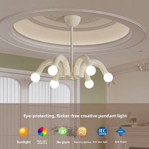 Lampada a Sospensione di Design Francese per Camera da Letto Principale, Altezza Regolabile, per <span class=keywords><strong>Cameretta</strong></span> Bambina, Moderna Minimalista LED Tricolore - Product Image 3