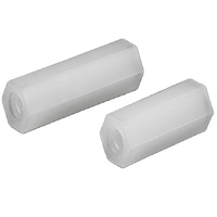 M2 M2.5 M3 M4 Blanco Negro Hex Nylon Separador Columna Espaciadora Cabeza plana Agujero pasante Nylon Plástico PCB Separador hexagonal