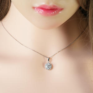 Collar de Plata de Ley 925 con Moissanita en Oferta, Collar con Colgante de Moissanita en Forma de Copo de Nieve de Corte Redondo de 1CT 2CT - Product Image 5