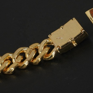 Cadena Hip Hop Iced Out con Dijes de Cristal CZ para Hombre y Mujer, Collares de Cadena Cubana, Gargantilla, Joyería de Oro de 18K - Product Image 4