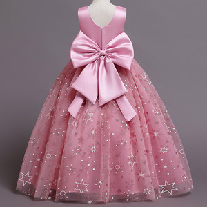 Robes de princesse en maille de style européen pour enfants, robes de demoiselle d'honneur moelleuses, robes de fête élégantes pour enfants de 10 ans - Product Image 6