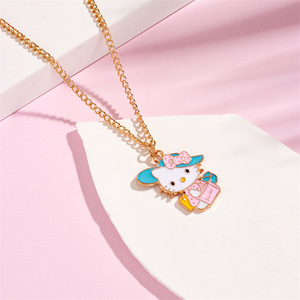 Dropshipping joyería de acero inoxidable Kate gato collar dibujos animados niños joyería conjunto para mujeres niñas regalo de Navidad - Product Image 2