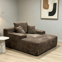 Canapé modulaire compressible moderne et minimaliste en tissu velours côtelé avec éponge haute densité 35D pour salon et appartement