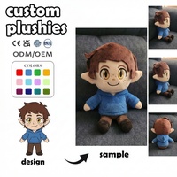 Peluches personnalisées avec logo, jouets en peluche, tenue de méchant chibi, masque, chapeau, poupée en peluche en tissu de coton, anniversaire