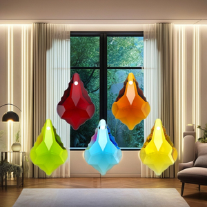 프리미엄 수제 DIY 여성용 귀걸이 목걸이 쥬얼리 16/22/28mm 시뮬레이션 크리스탈 메이플 리프 꽃잎 사랑 구슬 가닥 크리스탈 - Product Image 3