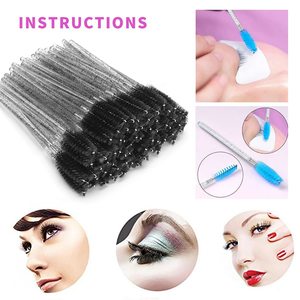 50 brosses à mascara en plastique jetables effet cristal brillant, applicateurs pour extensions de cils, outil de maquillage pour salon - Product Image 5