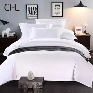 럭셔리 퀼트 호텔 침구 세트의 100% 코튼 침대 시트 세트 화이트 이불 커버