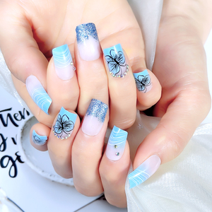 Haute qualité papillon français paillettes ABS presse <span class=keywords><strong>faux</strong></span> ongles conception originale fabricant chinois Durable doux presse ongles - Product Image 4