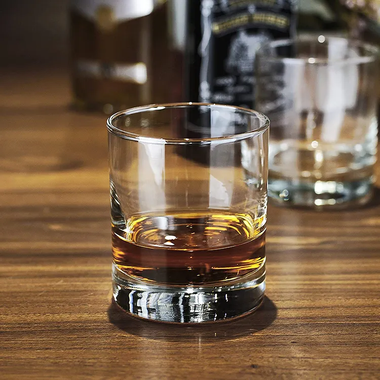 Hot Sale 11OZ Altmodische klare Whisky gläser Tassen Crystal Rock Schnaps glas Whisky becher für Cocktail glas