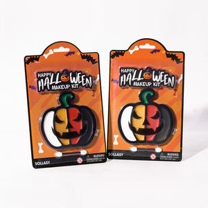 Etiqueta privada personalizada Fiesta de Halloween Forma de <span class=keywords><strong>calabaza</strong></span> Kit de maquillaje para niños de Halloween con pinceles - Product Image 5