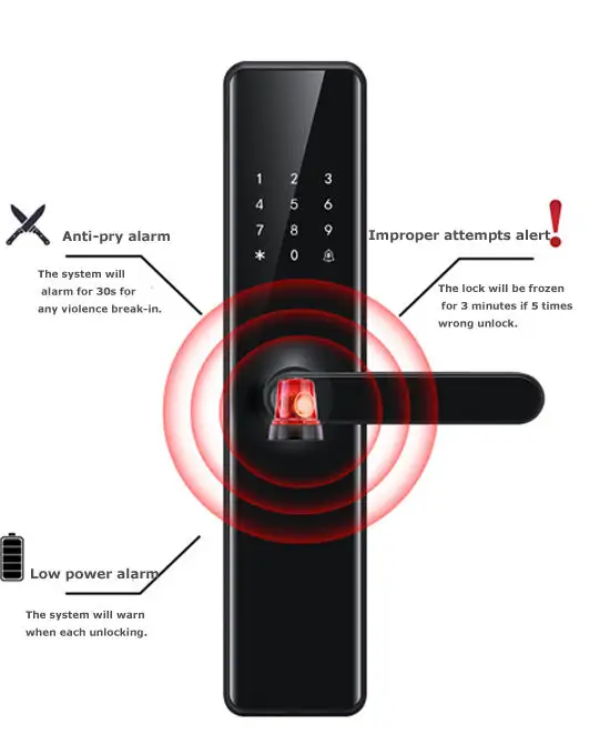 Anxia Temporary Password, RFID, Wireless App Entry Touch Screen Keypad Smart WiFi Home Door Lock