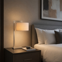 Lampe de bureau contemporaine pour la décoration de la maison, abat-jour en tissu, lumière LED chaude, style minimaliste, éclairage de table pour chambre à coucher, salon