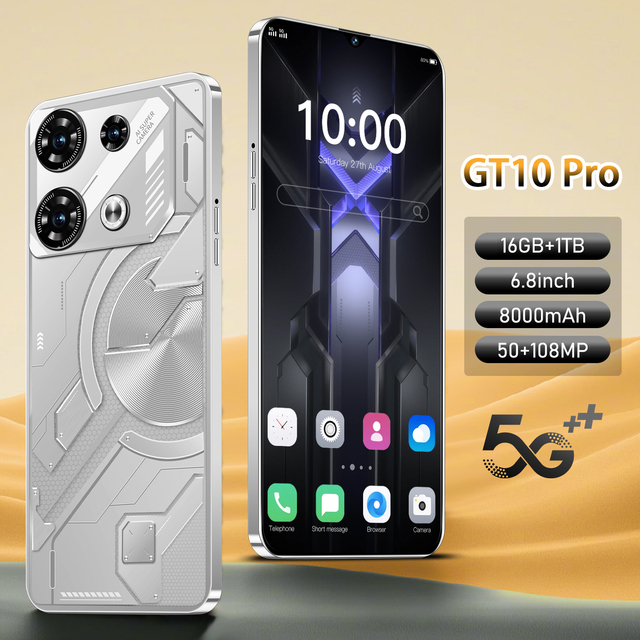 2025 GT10 Pro 5G Smartphone: 6.8" Full Screen, 8-Core Processor, 16GB RAM & 1TB Storage for Ultimate Performance