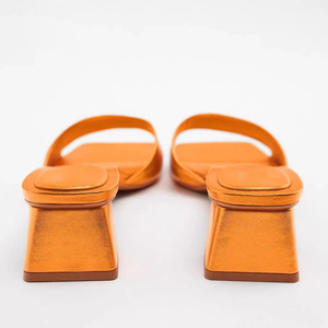 <span class=keywords><strong>Scarpe</strong></span> estive nuove da donna sandali con <span class=keywords><strong>tacco</strong></span> <span class=keywords><strong>basso</strong></span> francese arancione - Product Image 3