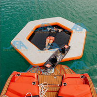 Plataforma Flotante Redonda de Agua Inflable Económica para 7 Personas, Estilo Clásico