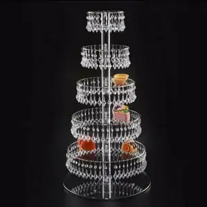 6 tiers העגול אקריליק קינוח או Cupcake מדף תצוגת עוגת stand עבור חתונה