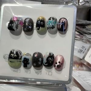 <span class=keywords><strong>Uñas</strong></span> postizas <span class=keywords><strong>de</strong></span> gel acrílico hechas a mano, diseño aleatorio, tamaño seleccionable, 10 piezas, diseño aleatorio - Product Image 4