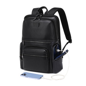Mochila <span class=keywords><strong>de</strong></span> Hombre Personalizada con Logotipo, Cuero <span class=keywords><strong>de</strong></span> Vaca, 18 Litros <span class=keywords><strong>de</strong></span> Volumen, Compatible con Portátil <span class=keywords><strong>de</strong></span> 16 Pulgadas, Carga USB, Fábrica Guangzhou - Product Image 2