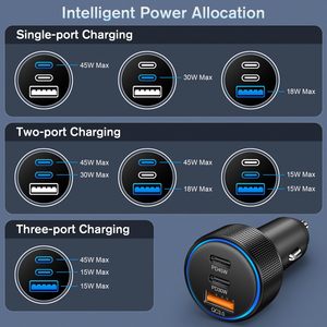 Cargador de Coche USB C HYTO de 93W con 3 Puertos, Adaptador de Coche Tipo C Superrápido con Carga PD/QC para <span class=keywords><strong>iPhone</strong></span>, iPad, MacBook y Android - Product Image 5