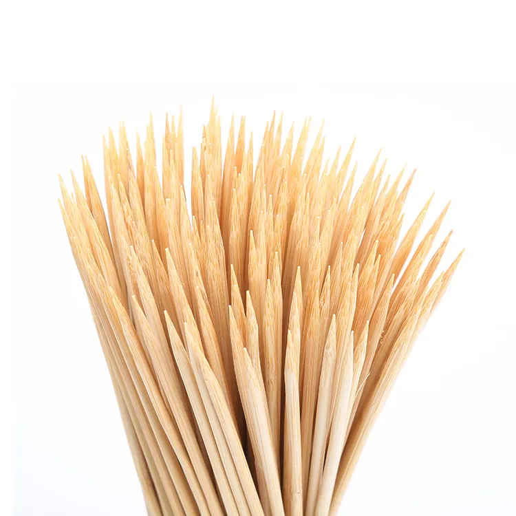 Newell 100% biodégradable en gros en vrac jetable bambou naturel en bois bambou barbecue brochettes bâtons bâton de guimauve