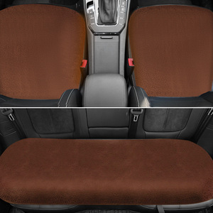Coussins de siège de voiture en peluche, ensemble complet, chauffants, confortables, épais, rouges, 3 pièces - Product Image 3