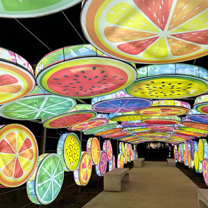 Lanterne LED Festive Colorée Personnalisée, Économie d'Énergie, Cadre en Acier, Télécommande, Étanche, Décoration Extérieure pour Allée - Product Image 6