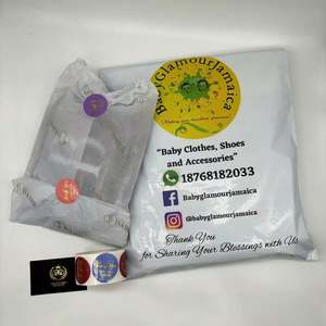 Sacs d'expédition en polyéthylène avec logo personnalisé imprimé en couleur pleine, motif blanc - Product Image 2