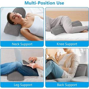 Portable Lightweight PVC Inflatable Lumbar Support Pillow External Inflator Pump 1-2 Person Comfortable Feel Waterproof <b>Camping</b> - Product Image 2