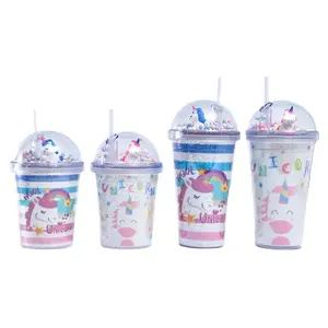 Cute Tumbler with Lid and Straw Double Wall Insulated Acrylic Cup for Girls  Women Kids, 380ml (Unicorn) - AliExpress