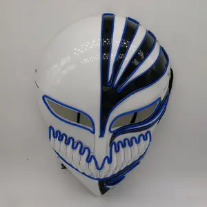 Mascarilla brillante de Anime, Cosplay japonés de lejía, EL cable, para Halloween y Carnaval