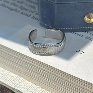 Anillo Abierto de Plata Pura S925 con Incrustaciones de Microcirconitas, Diseño Medieval, Simple y Moderno, Componente de Joyería - Product Image 4