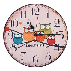Reloj de Pared de Madera Retro con Diseño de Búho y <span class=keywords><strong>Gallo</strong></span>, Estilo Vintage Rústico, Silencioso, Sin Tictac, para Hogar, Oficina, Cocina, Cuarto de Niños, Sala de Estar, Dormitorio - Product Image 2