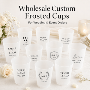 Wholesale Custom Frosted <strong>Plastic</strong> Cups with Logo Personalized Wedding Guest Cups Bulk Party Favor Event <strong>Drinkware</strong> - Product Image 1