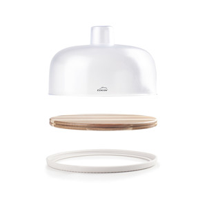 Contenitore per formaggio Lacor con base in legno e coperchio trasparente per la conservazione del formaggio fresco - Product Image 2