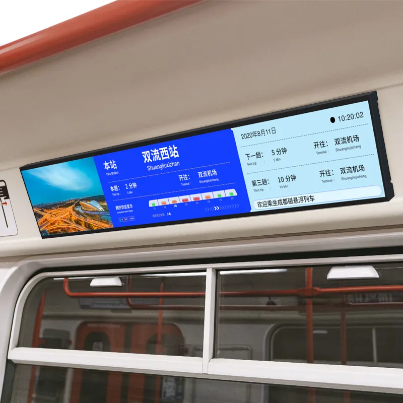 28 36 46 inç Bar tipi Lcd ekran modülü otobüs demiryolu taşımacılığı Metro tren Metro yolcu bilgi sistemi