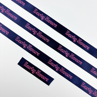 Ruban imprimé noir avec logo de marque, estampage à chaud, vente en gros d'usine