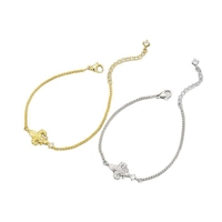 Vintage Iris-Blumen-Armband für Damen, Hochwertiges Exquisites Tägliches Vielseitiges Nischen-Design Silberketten-Schmuck mit Zirkonia