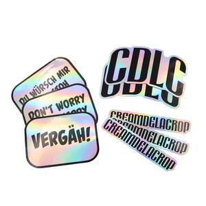 Autocollant personnalisé en vinyle découpé effet arc-en-ciel avec votre propre autocollant holographique design - Product Image 1