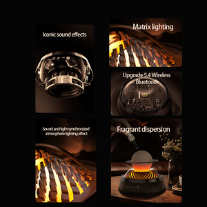 ลำโพงบลูทูธแบบพกพา 3 in 1 พร้อมไฟสร้างบรรยากาศอโรมาเธอราพีสำหรับห้องนอน วางข้างเตียง ชาร์จ USB เสียงสเตอริโอคุณภาพสูง - Product Image 4