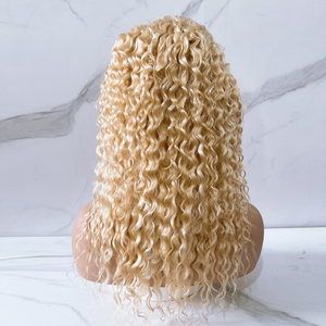 Parrucca frontale in pizzo <span class=keywords><strong>biondo</strong></span> 613 # Pre pizzicato naturale parrucca bionda in pizzo per capelli umani - Product Image 3
